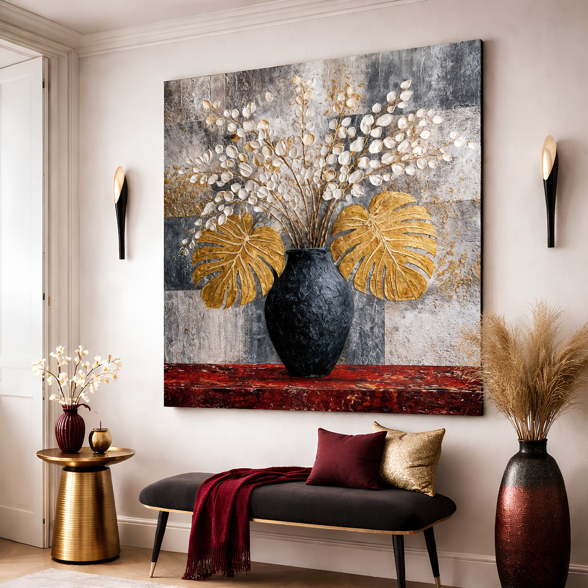 Golden Botanical Arrangement