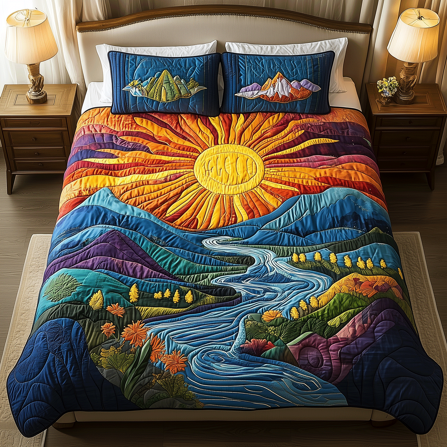 Golden Horizon 3-Piece Quilted Bedding Set - Single (59" x 70")