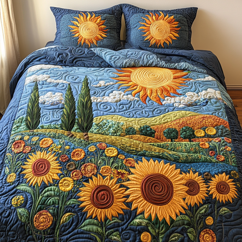 Golden Horizon Quilted Bedding Set - Single (59" x 70")