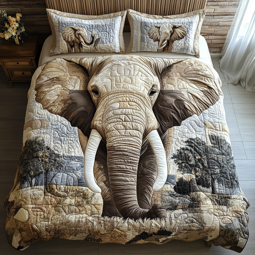 Golden Tusk Quilted Bedding Set - Single (59" x 70")