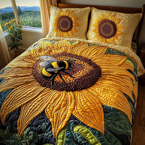 Golden Buzz 3-Piece Quilted Bedding Set - Single (59" x 70")