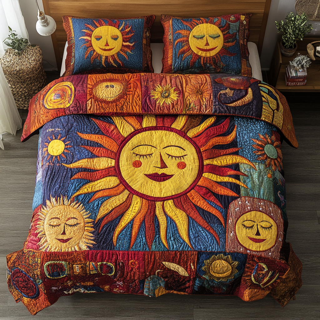 Golden Horizon 3-Piece Quilted Bedding Set - Single (59" x 70")