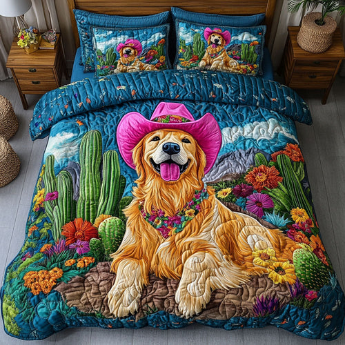 Golden Rodeo 3-Piece Quilted Bedding Set - Single (59" x 70")