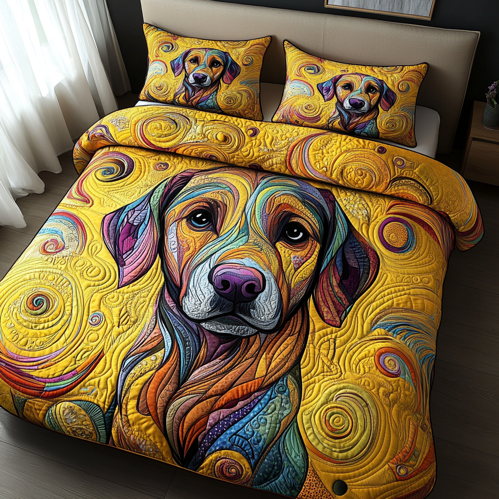 Golden Smile 3-Piece Quilted Bedding Set - Single (59" x 70")