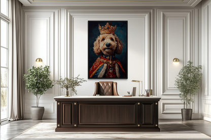 Goldendoodle With Crown Royal Portrait Wall Art