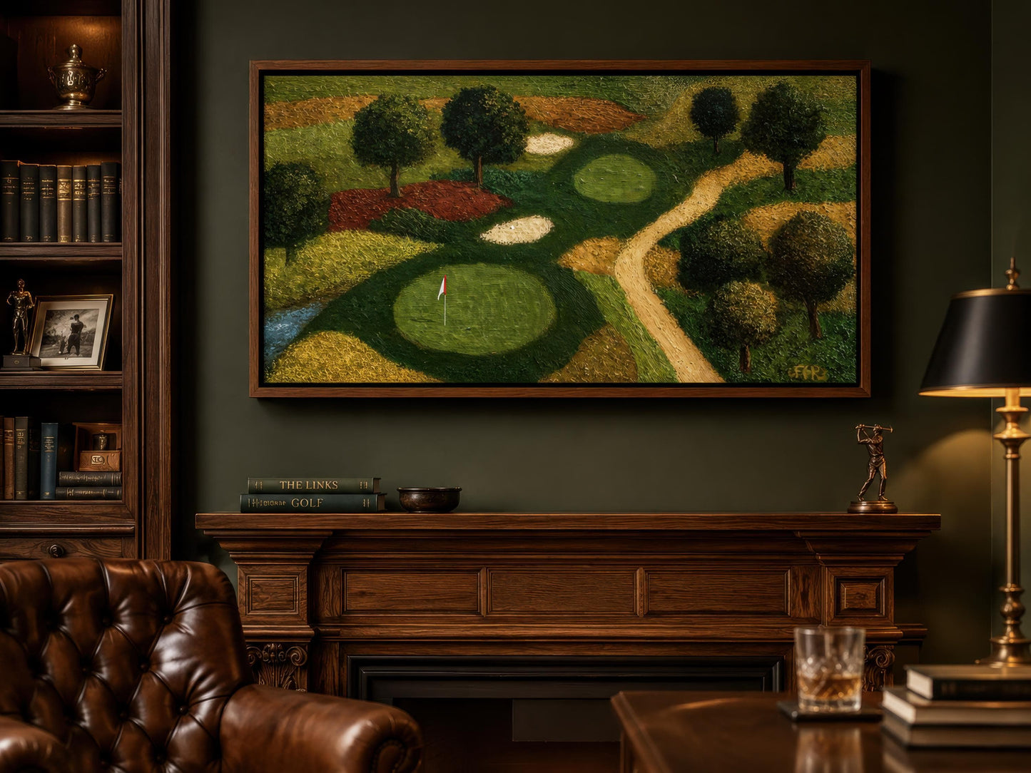 Golf Course Aerial View Canvas Wall Wart for Man Cave & Home Office