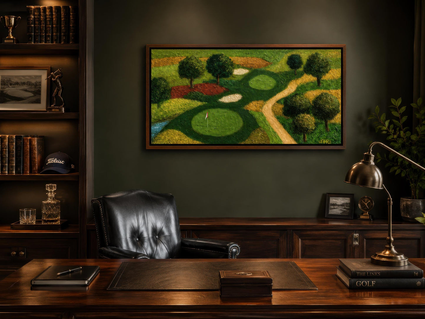 Golf Course Aerial View Canvas Wall Wart for Man Cave & Home Office