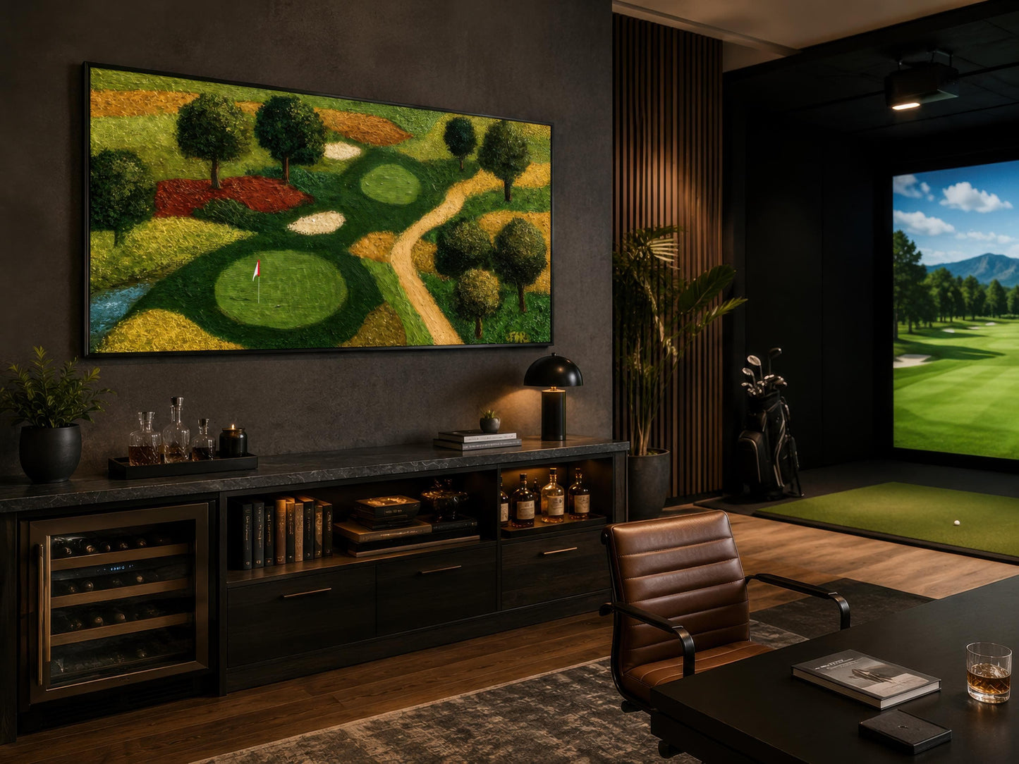 Golf Course Aerial View Canvas Wall Wart for Man Cave & Home Office