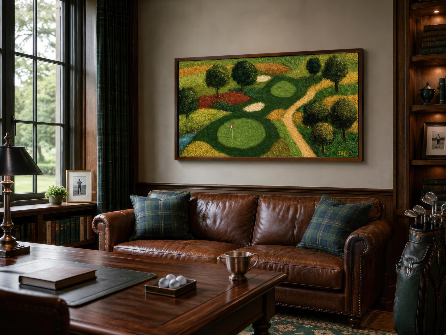 Golf Course Aerial View Canvas Wall Wart for Man Cave & Home Office