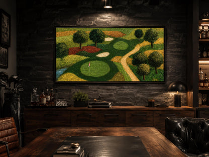 Golf Course Aerial View Canvas Wall Wart for Man Cave & Home Office