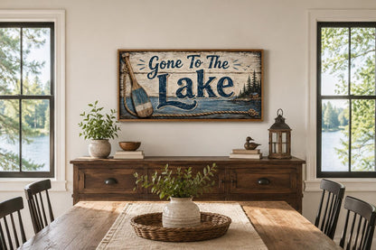 Gone To The Lake Sign Lake House Canvas Wall Art