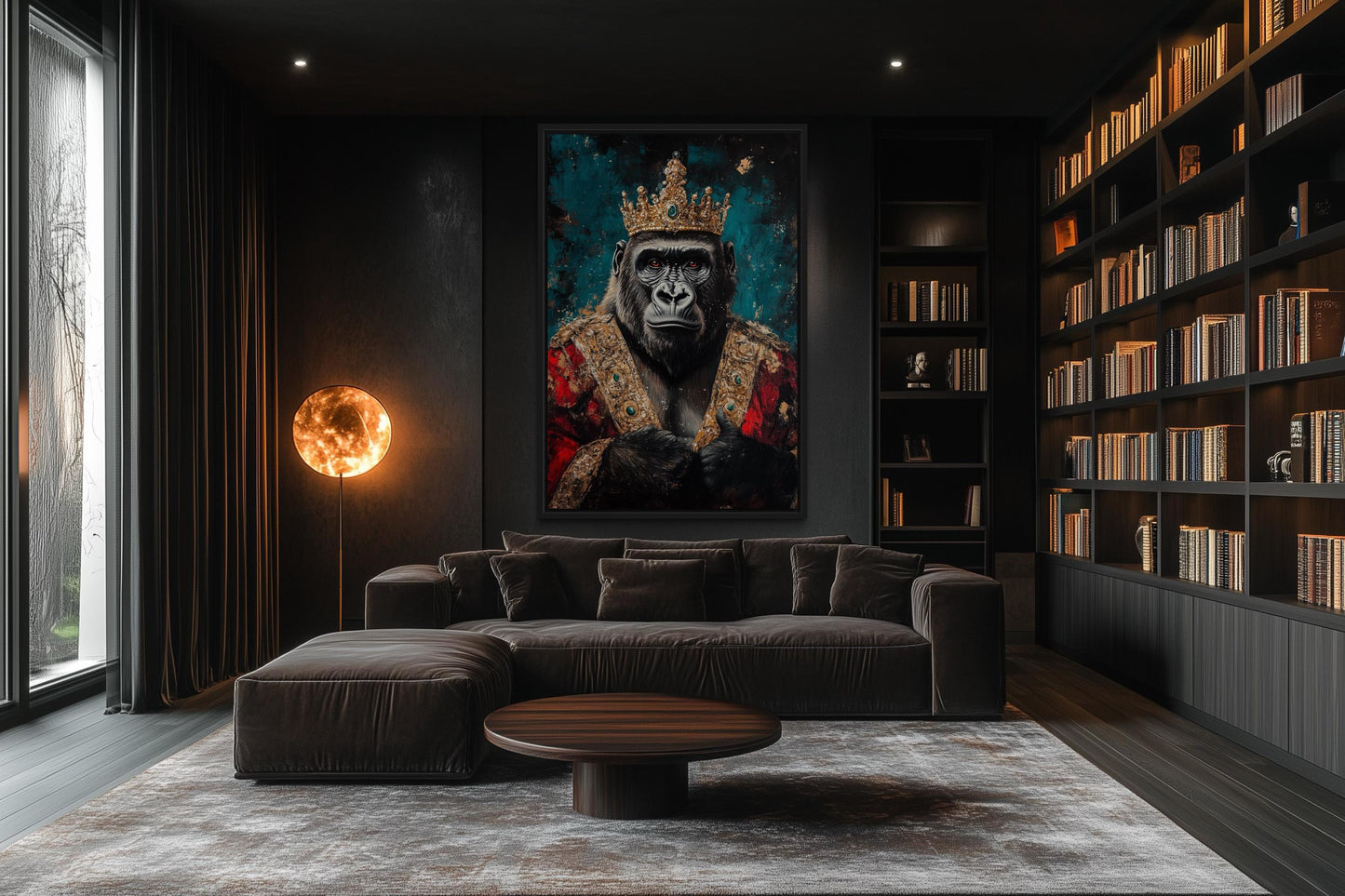 Gorilla With Crown And Robe Victorian Portrait Wall Art