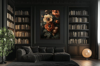 Gothic All Seeing Flowers Framed Canvas Wall Art