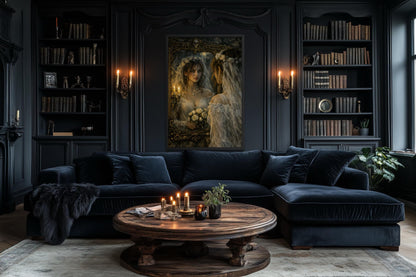 Gothic Bride Wall Art - Dark Romantic Canvas Victorian Wedding Portrait Print