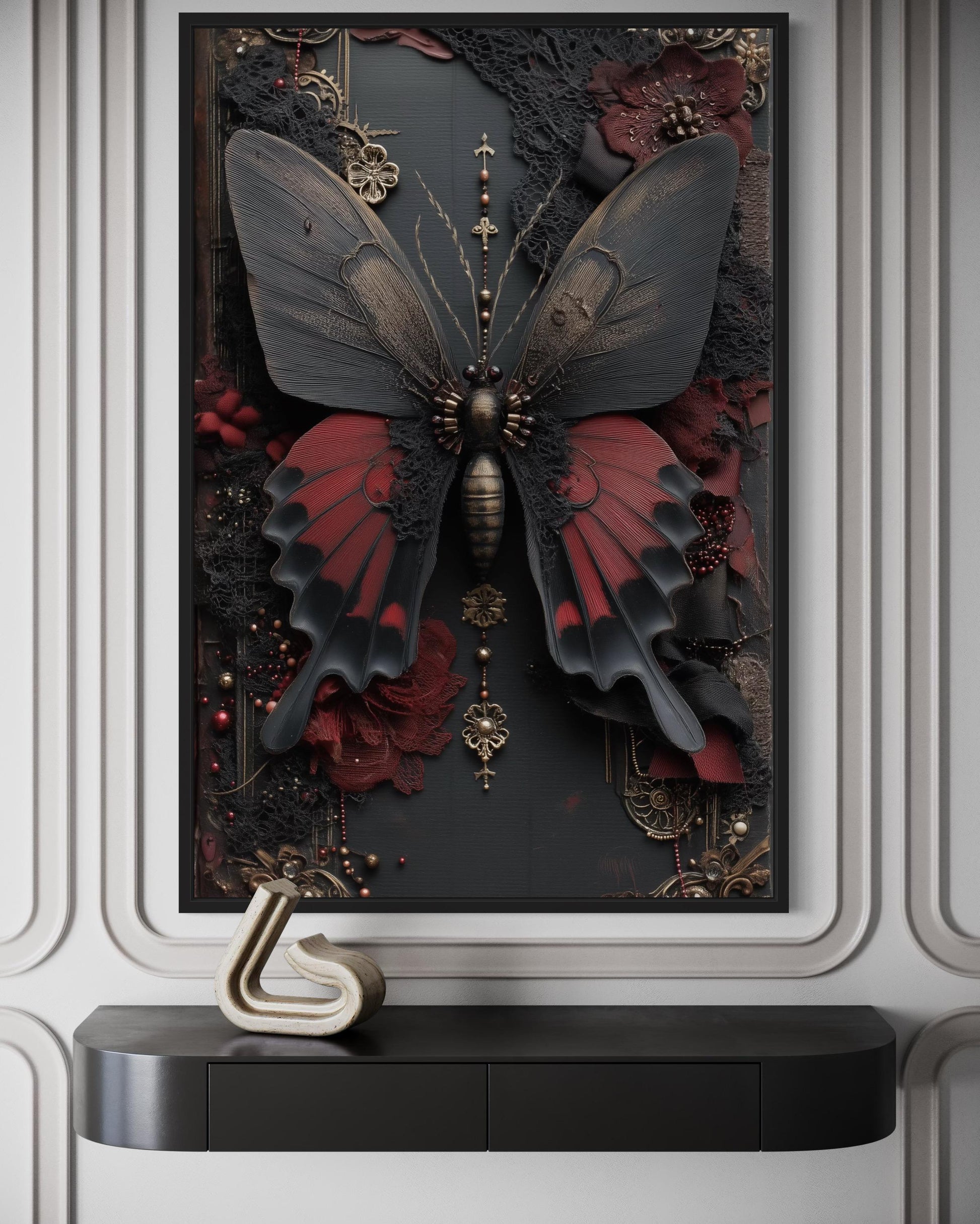 Gothic Butterfly Canvas Wall Art