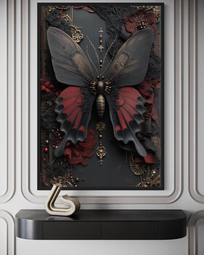 Gothic Butterfly Canvas Wall Art