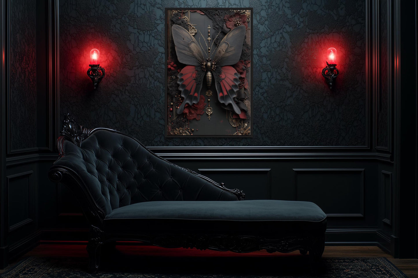 Gothic Butterfly Canvas Wall Art