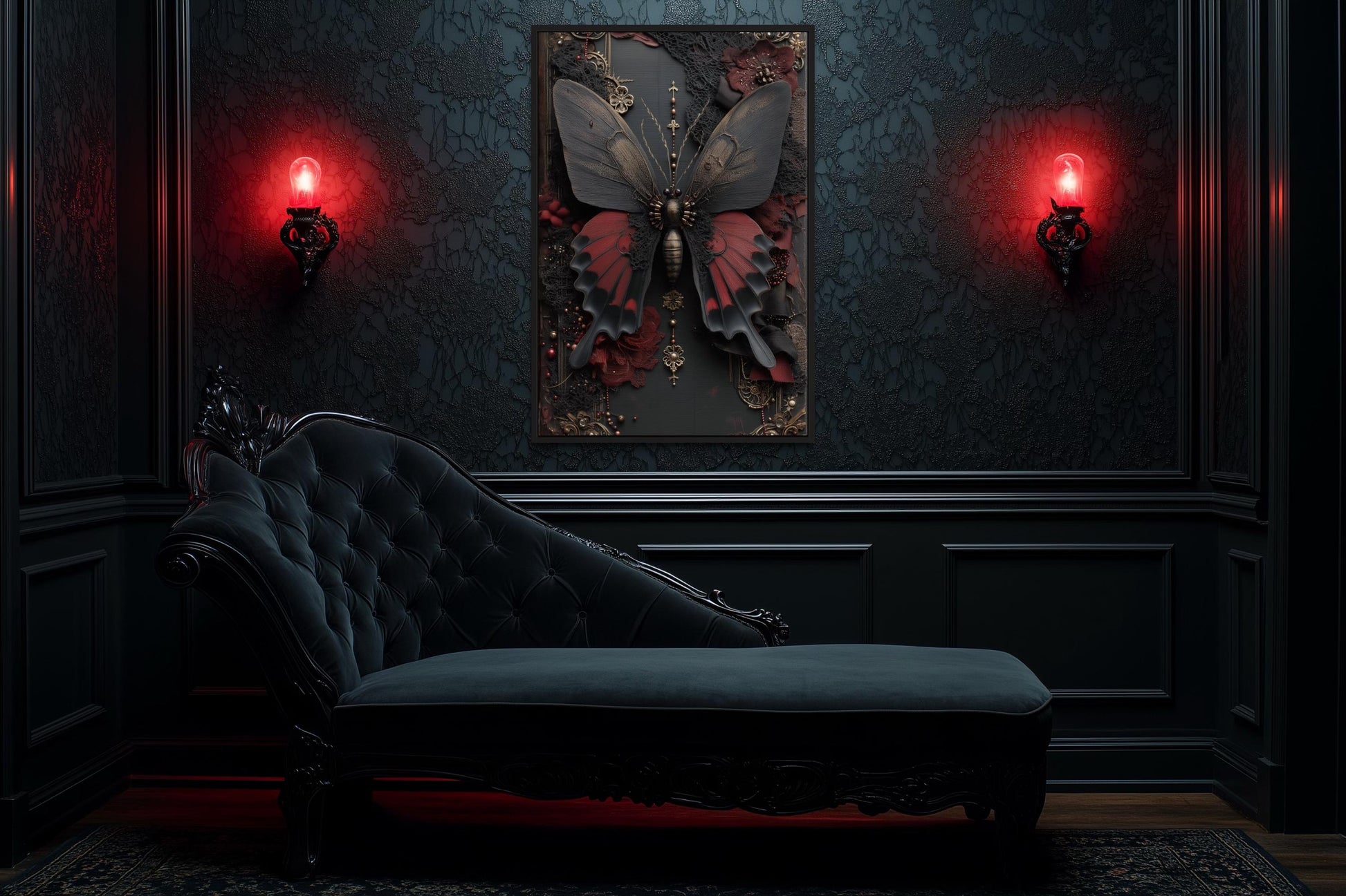 Gothic Butterfly Canvas Wall Art