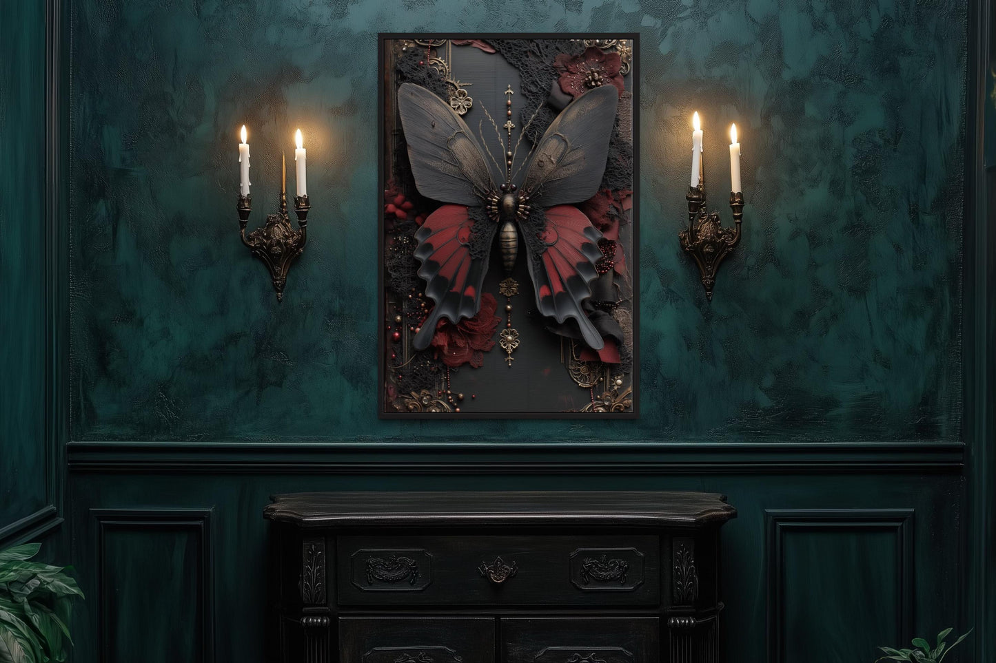 Gothic Butterfly Canvas Wall Art