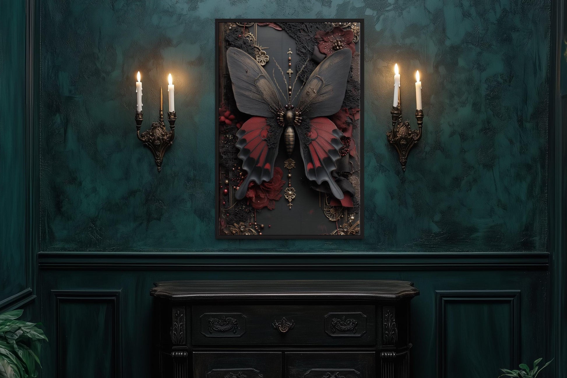 Gothic Butterfly Canvas Wall Art