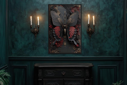 Gothic Butterfly Canvas Wall Art