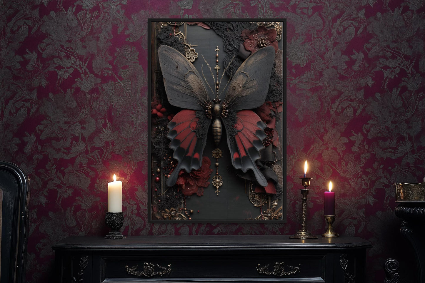 Gothic Butterfly Canvas Wall Art