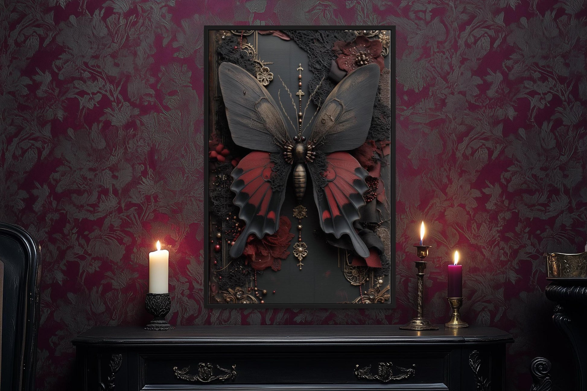 Gothic Butterfly Canvas Wall Art