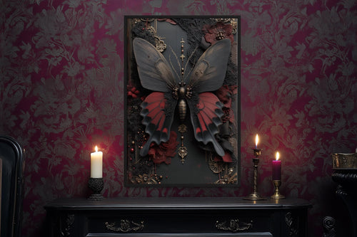 Gothic Butterfly Canvas Wall Art