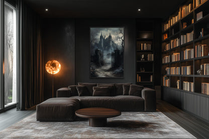 Gothic Castle Gate Vertical Canvas Wall Art
