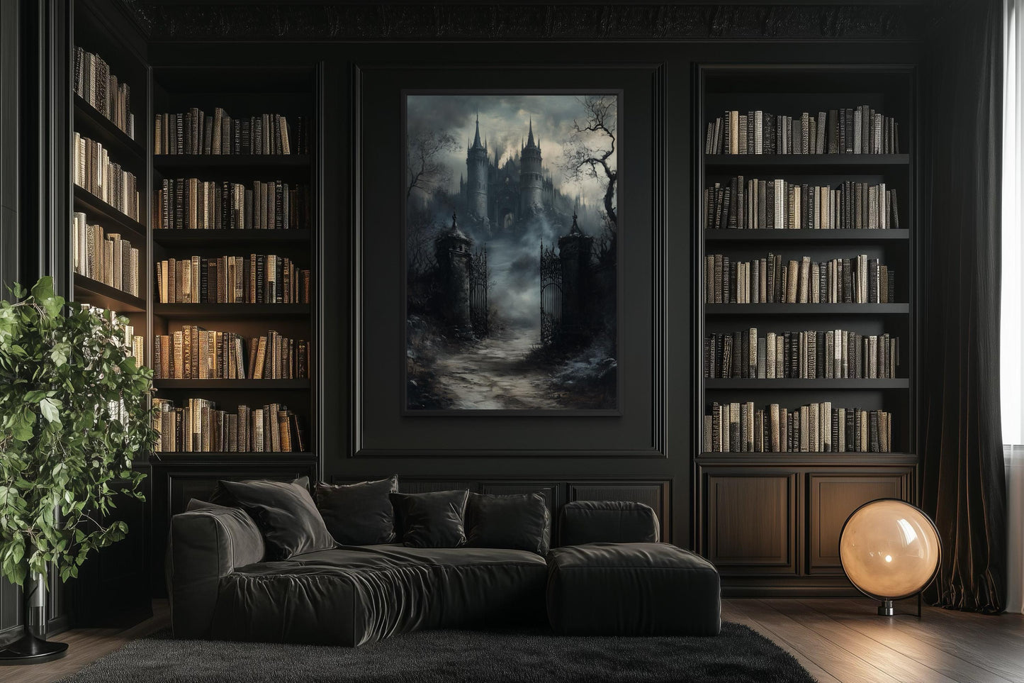 Gothic Castle Gate Vertical Canvas Wall Art