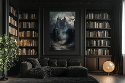 Gothic Castle Gate Vertical Canvas Wall Art