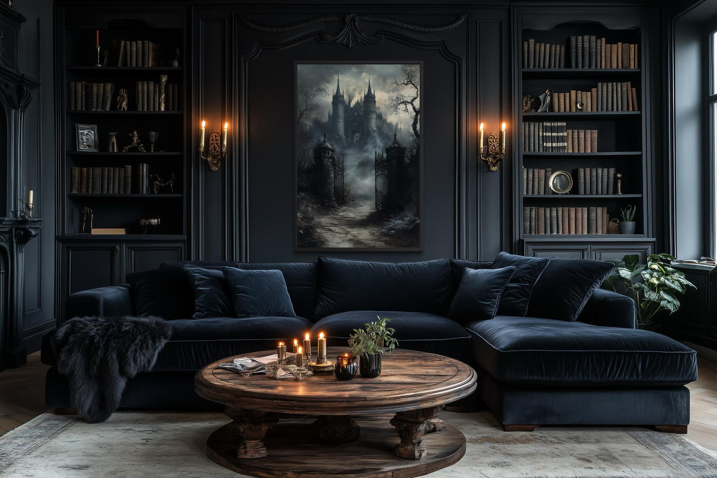 Gothic Castle Gate Vertical Canvas Wall Art