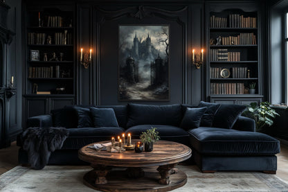 Gothic Castle Gate Vertical Canvas Wall Art