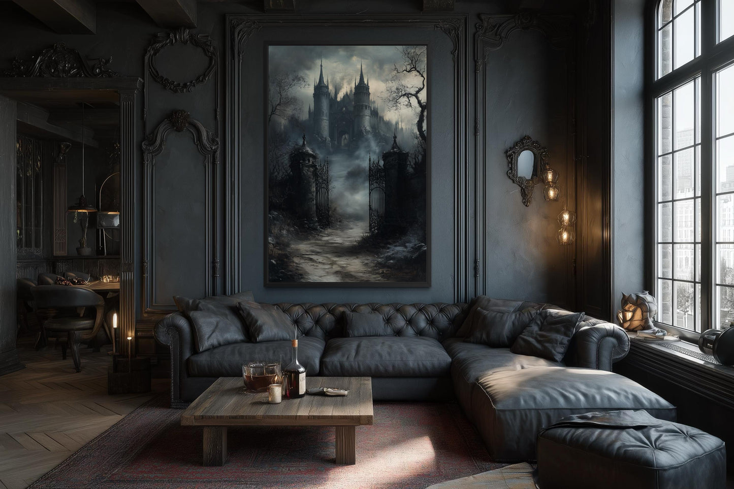 Gothic Castle Gate Vertical Canvas Wall Art