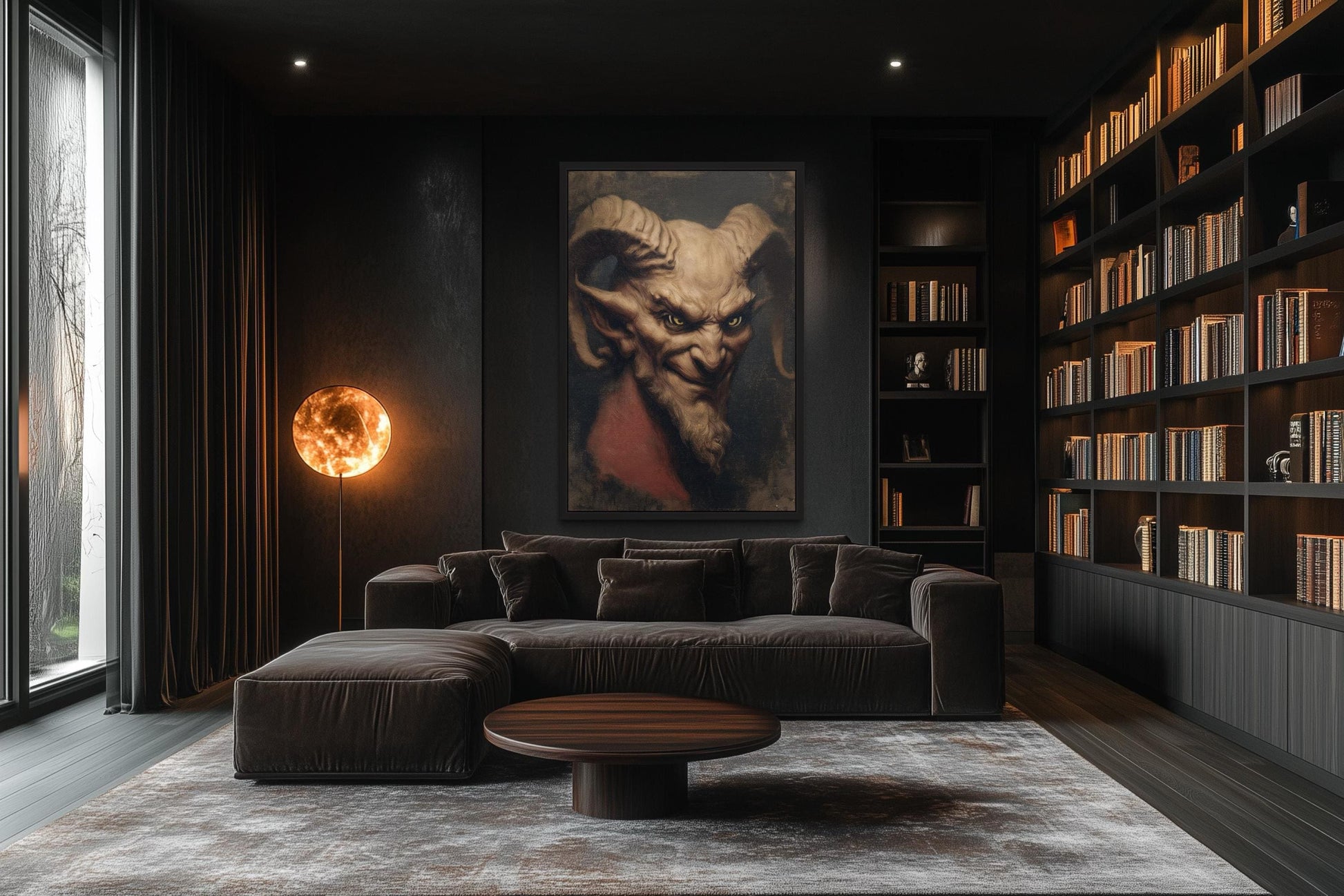 Gothic Evil Satan Portrait Halloween Canvas Wall Art