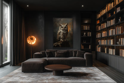 Gothic Owl Halloween Canvas Wall Art