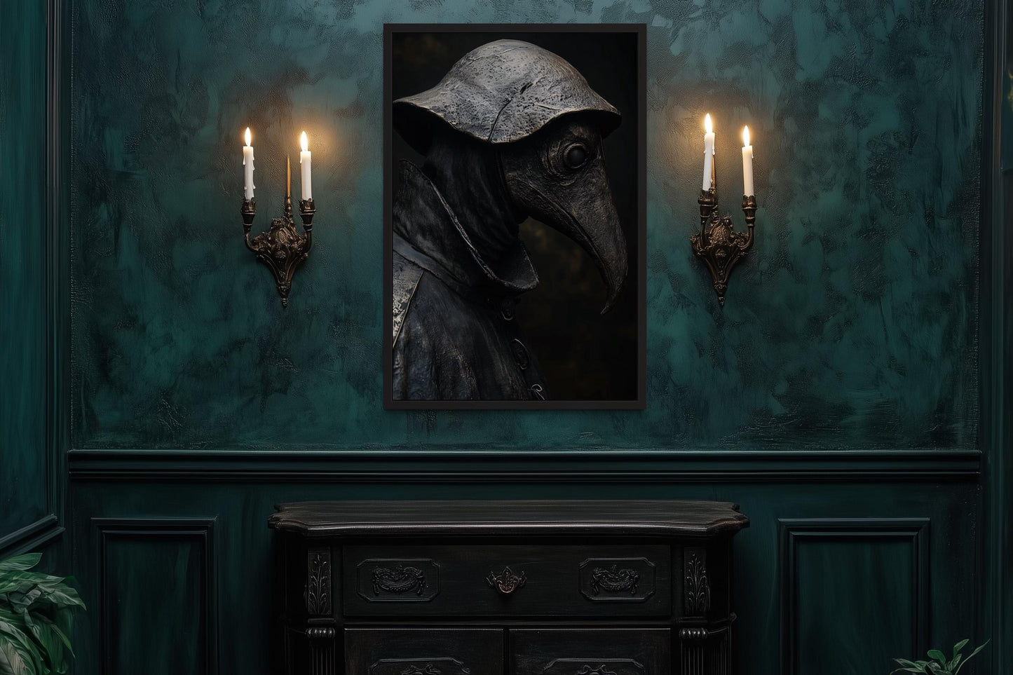 Gothic Plague Doctor Canvas Wall Art