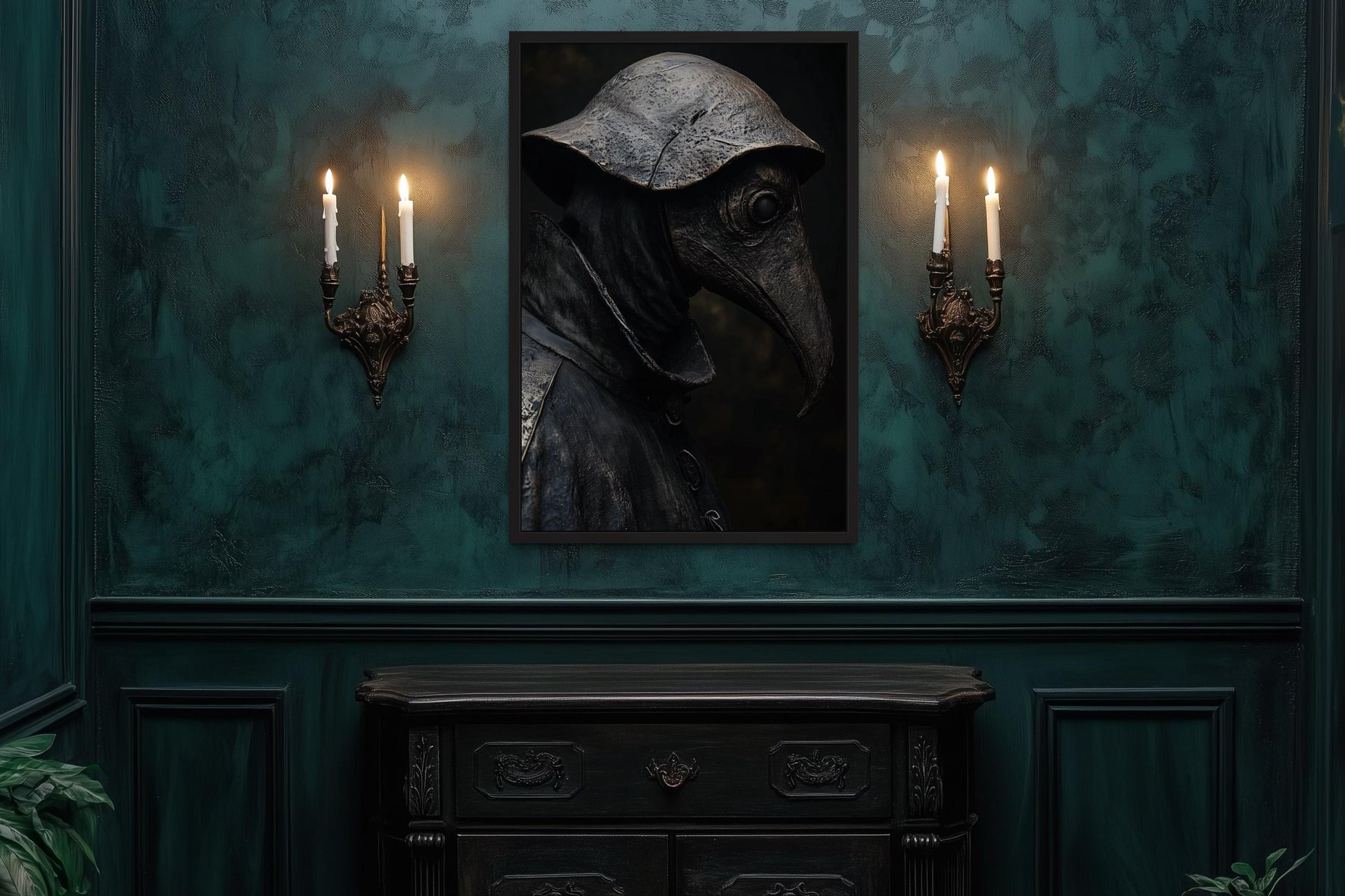 Gothic Plague Doctor Canvas Wall Art