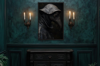 Gothic Plague Doctor Canvas Wall Art