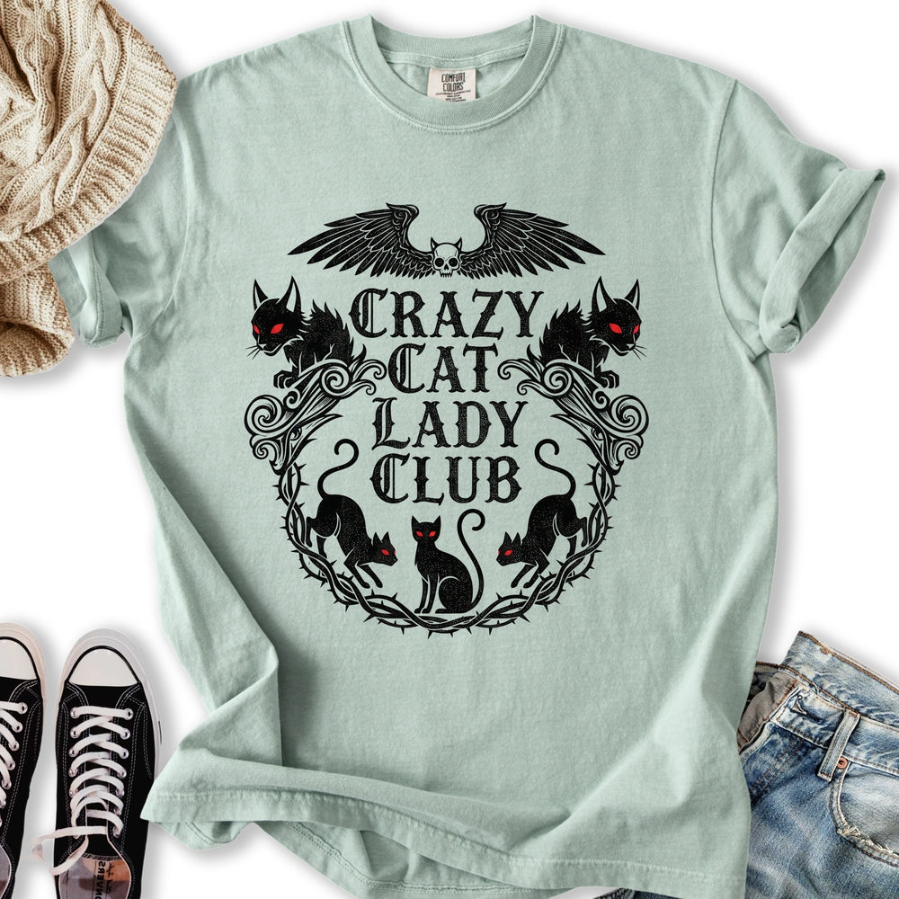 Gothic Crazy Cat Lady Club Relaxed Tee