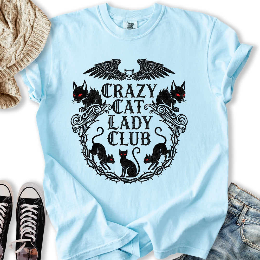 Gothic Crazy Cat Lady Club Relaxed Tee