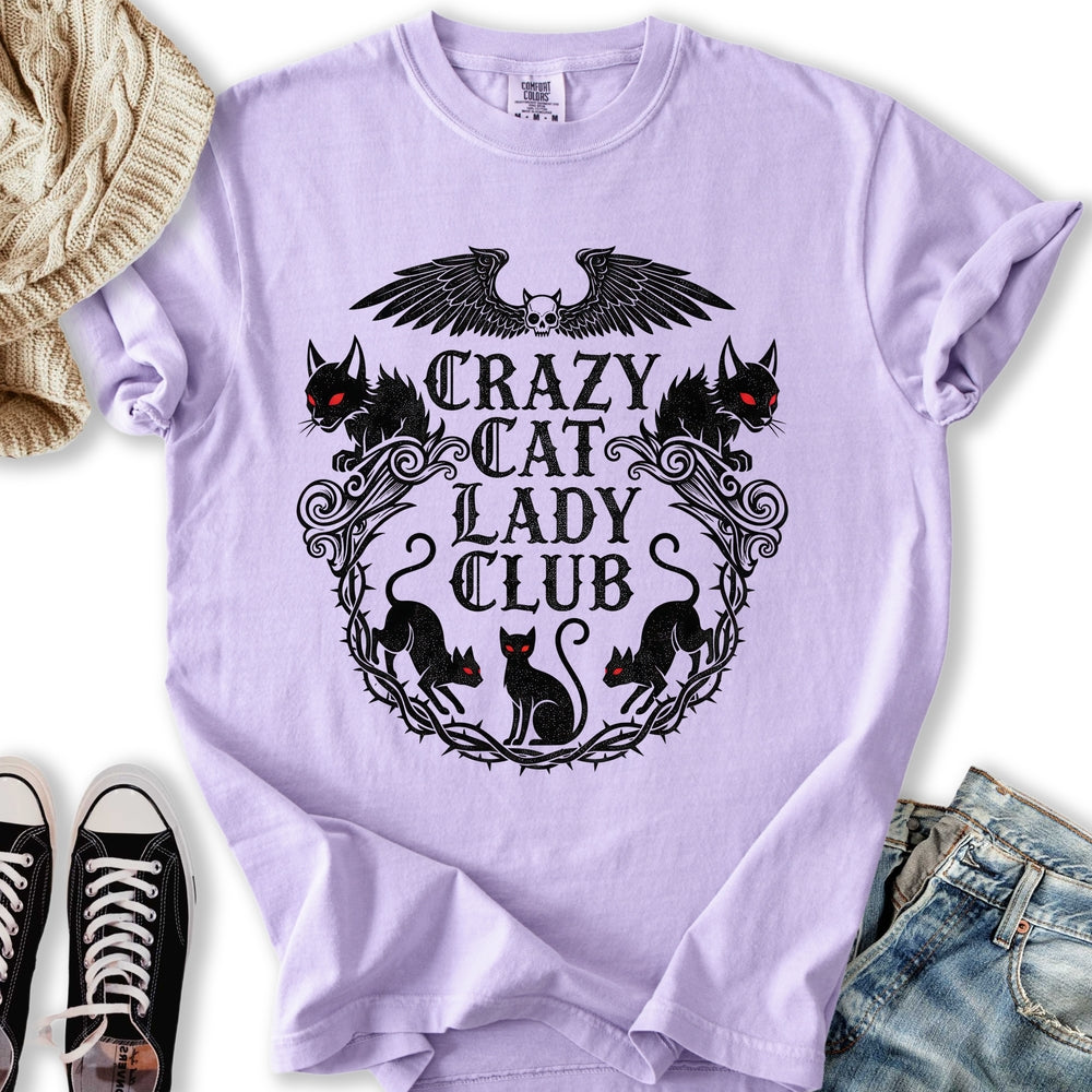 Gothic Crazy Cat Lady Club Relaxed Tee