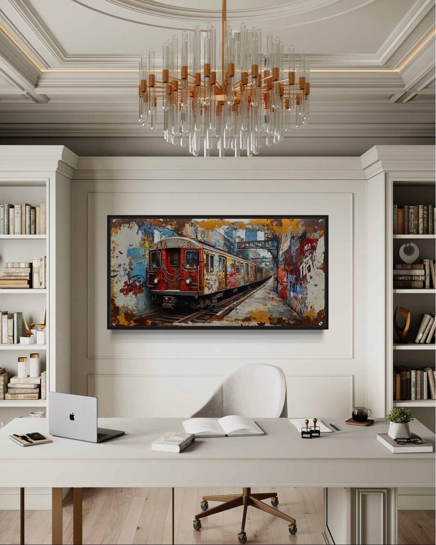 Graffiti Subway Train In New York City Urban Canvas Wall Art