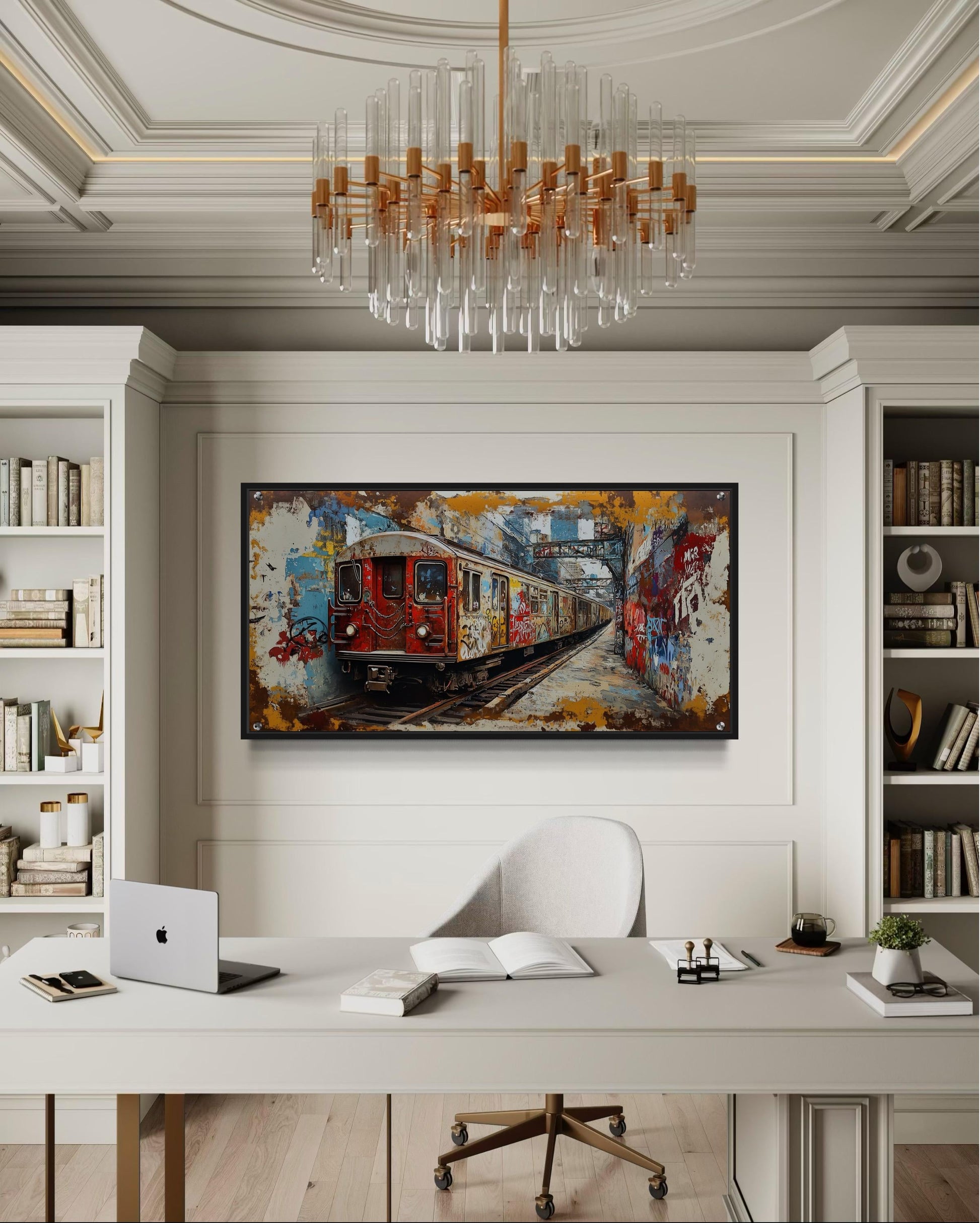 Graffiti Subway Train In New York City Urban Canvas Wall Art