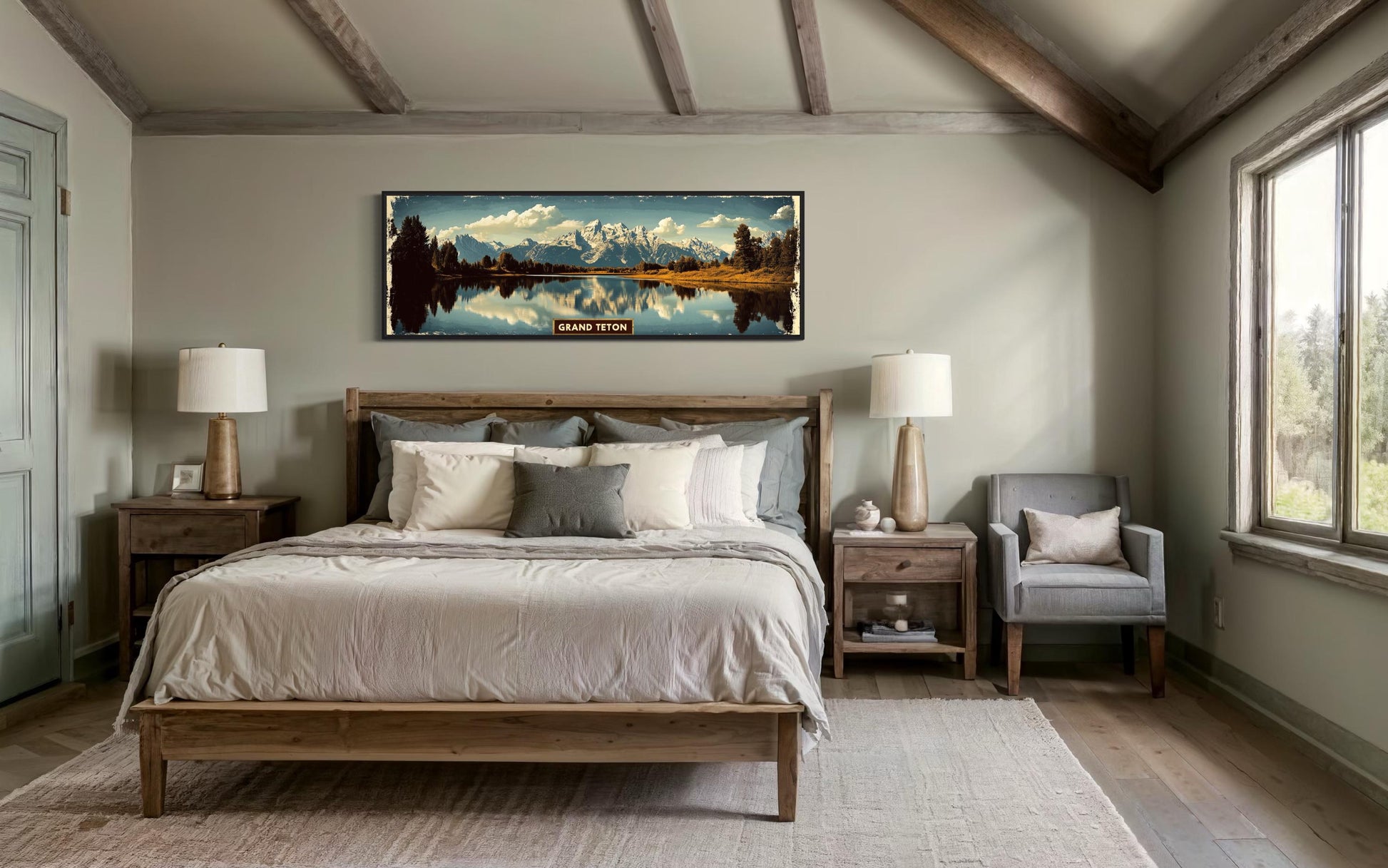Grand Teton National Park Horizontal Travel Poster Wall Art