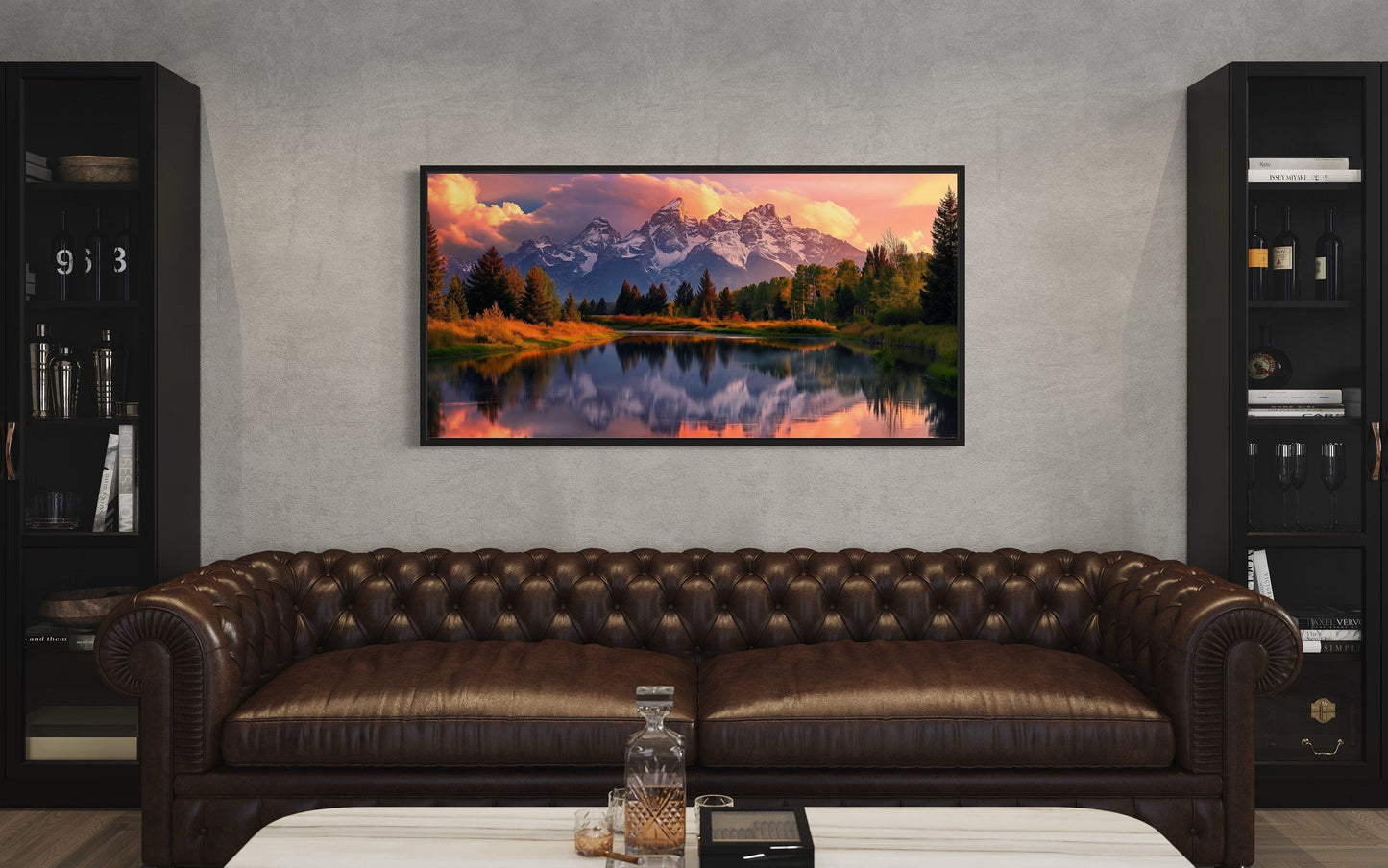 Grand Teton National Park Landscape Framed Canvas Wall Art