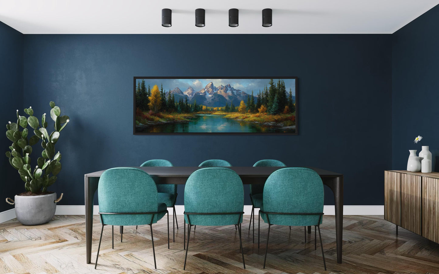 Grand Teton National Park Long Horizontal Canvas Wall Art