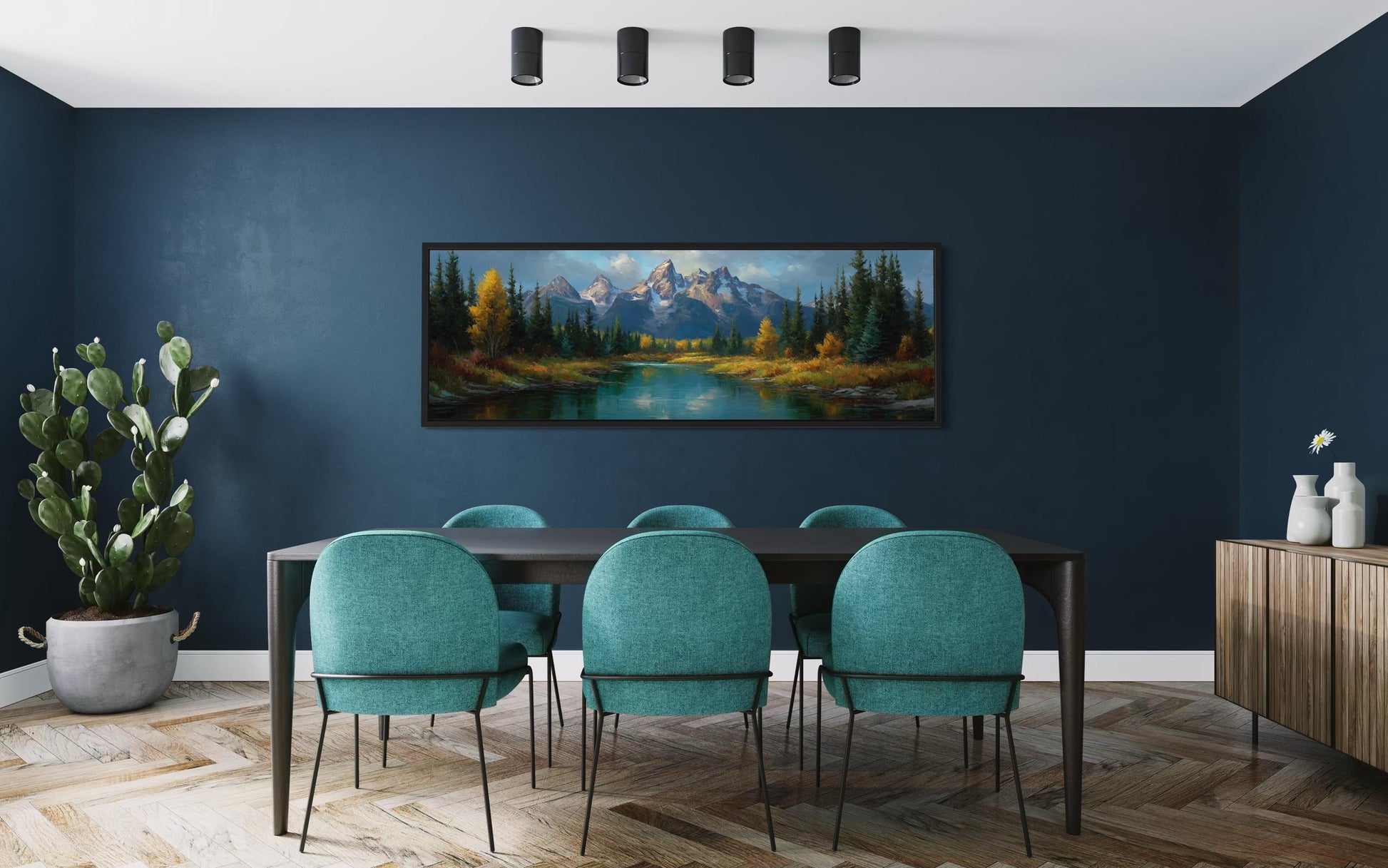 Grand Teton National Park Long Horizontal Canvas Wall Art