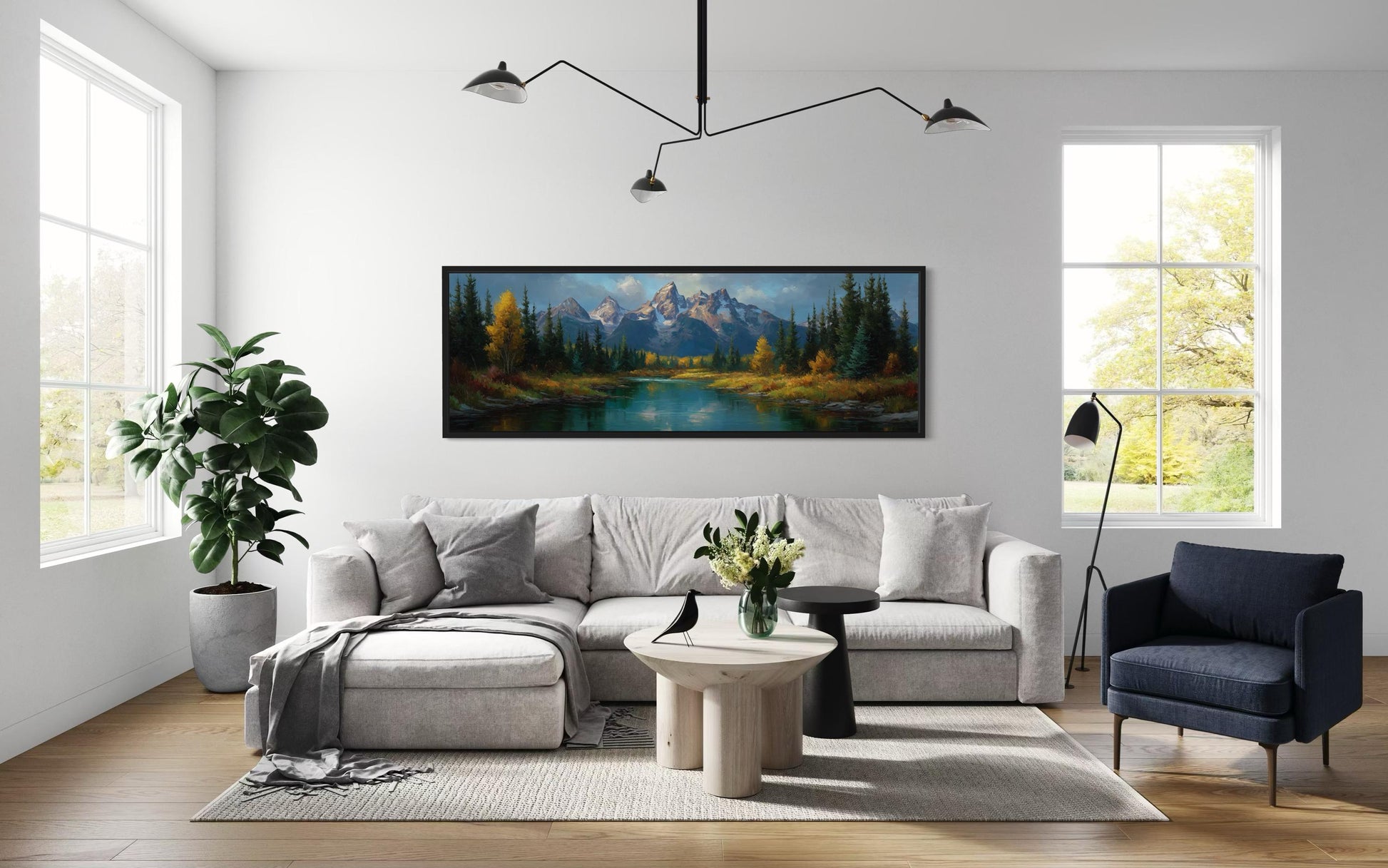 Grand Teton National Park Long Horizontal Canvas Wall Art