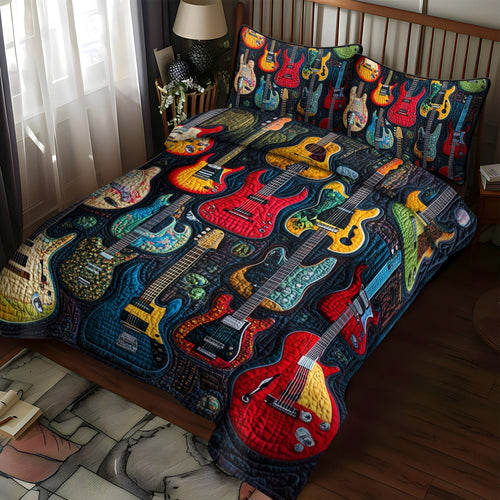 Guitar Legends 3-Piece Quilted Bedding Set - Single (59" x 70")